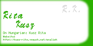 rita kusz business card
